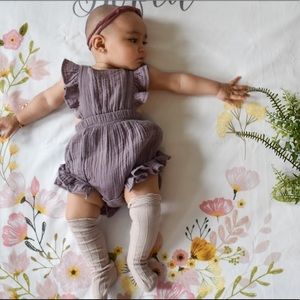 Tie back baby romper.